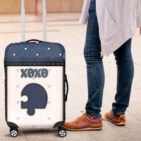 XOXO Valentine's Day Luggage Cover Remaining Piece Old Denim Fabric Effect