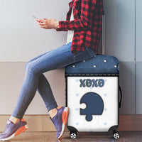 XOXO Valentine's Day Luggage Cover Remaining Piece Old Denim Fabric Effect
