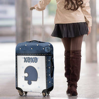 XOXO Valentine's Day Luggage Cover Remaining Piece Old Denim Fabric Effect