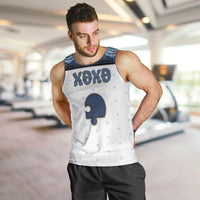 Personalized XOXO Valentine's Day Men Tank Top Remaining Piece Old Denim Fabric Effect