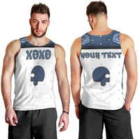 Personalized XOXO Valentine's Day Men Tank Top Remaining Piece Old Denim Fabric Effect
