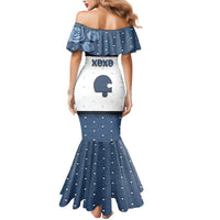 Personalized XOXO Valentine's Day Mermaid Dress Remaining Piece Old Denim Fabric Effect