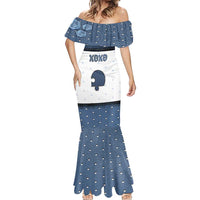 Personalized XOXO Valentine's Day Mermaid Dress Remaining Piece Old Denim Fabric Effect