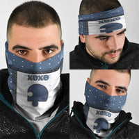 XOXO Valentine's Day Neck Gaiter Remaining Piece Old Denim Fabric Effect