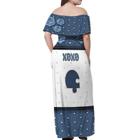 Personalized XOXO Valentine's Day Off Shoulder Maxi Dress Remaining Piece Old Denim Fabric Effect