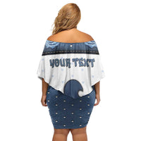Personalized XOXO Valentine's Day Off Shoulder Short Dress Remaining Piece Old Denim Fabric Effect