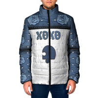 Personalized XOXO Valentine's Day Padded Jacket Remaining Piece Old Denim Fabric Effect