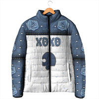 Personalized XOXO Valentine's Day Padded Jacket Remaining Piece Old Denim Fabric Effect