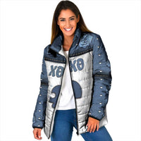 Personalized XOXO Valentine's Day Padded Jacket Remaining Piece Old Denim Fabric Effect