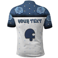 Personalized XOXO Valentine's Day Polo Shirt Remaining Piece Old Denim Fabric Effect