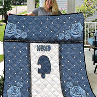 XOXO Valentine's Day Quilt Remaining Piece Old Denim Fabric Effect