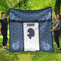 XOXO Valentine's Day Quilt Remaining Piece Old Denim Fabric Effect