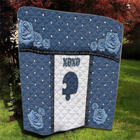 XOXO Valentine's Day Quilt Remaining Piece Old Denim Fabric Effect
