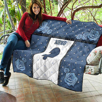 XOXO Valentine's Day Quilt Remaining Piece Old Denim Fabric Effect