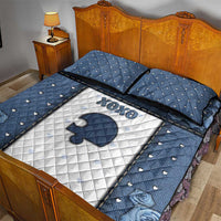 XOXO Valentine's Day Quilt Bed Set Remaining Piece Old Denim Fabric Effect