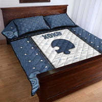 XOXO Valentine's Day Quilt Bed Set Remaining Piece Old Denim Fabric Effect