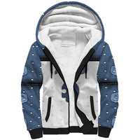 Personalized XOXO Valentine's Day Sherpa Hoodie Remaining Piece Old Denim Fabric Effect