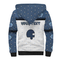 Personalized XOXO Valentine's Day Sherpa Hoodie Remaining Piece Old Denim Fabric Effect
