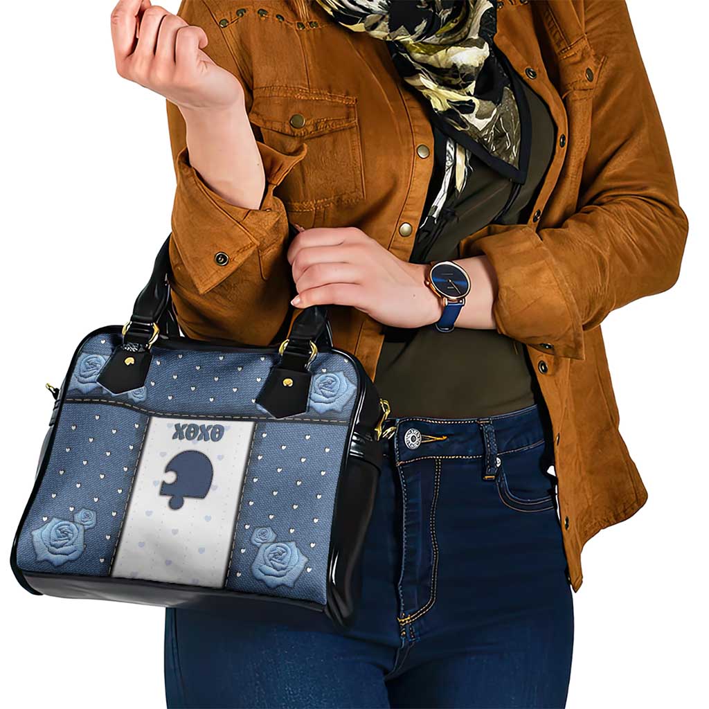 XOXO Valentine's Day Shoulder Handbag Remaining Piece Old Denim Fabric Effect