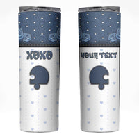 Personalized XOXO Valentine's Day Skinny Tumbler Remaining Piece Old Denim Fabric Effect