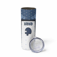 Personalized XOXO Valentine's Day Skinny Tumbler Remaining Piece Old Denim Fabric Effect