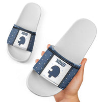 XOXO Valentine's Day Slide Sandals Remaining Piece Old Denim Fabric Effect