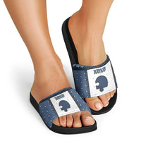 XOXO Valentine's Day Slide Sandals Remaining Piece Old Denim Fabric Effect