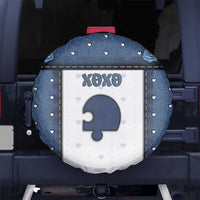 XOXO Valentine's Day Spare Tire Cover Remaining Piece Old Denim Fabric Effect