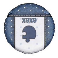 XOXO Valentine's Day Spare Tire Cover Remaining Piece Old Denim Fabric Effect
