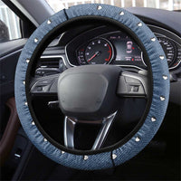 XOXO Valentine's Day Steering Wheel Cover Remaining Piece Old Denim Fabric Effect