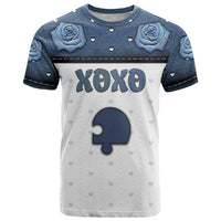 Personalized XOXO Valentine's Day T Shirt Remaining Piece Old Denim Fabric Effect
