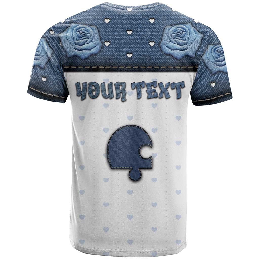 Personalized XOXO Valentine's Day T Shirt Remaining Piece Old Denim Fabric Effect