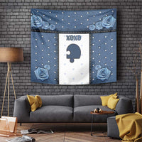 XOXO Valentine's Day Tapestry Remaining Piece Old Denim Fabric Effect