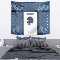 XOXO Valentine's Day Tapestry Remaining Piece Old Denim Fabric Effect