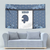 XOXO Valentine's Day Tapestry Remaining Piece Old Denim Fabric Effect