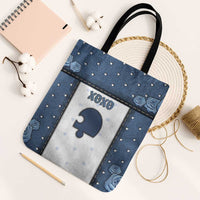 XOXO Valentine's Day Tote Bag Remaining Piece Old Denim Fabric Effect