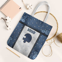 XOXO Valentine's Day Tote Bag Remaining Piece Old Denim Fabric Effect