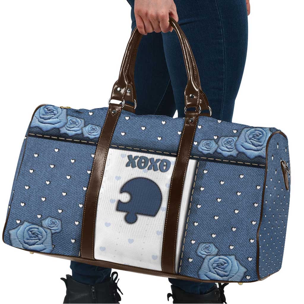 XOXO Valentine's Day Travel Bag Remaining Piece Old Denim Fabric Effect