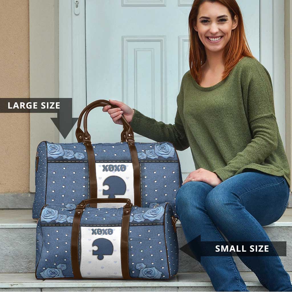 XOXO Valentine's Day Travel Bag Remaining Piece Old Denim Fabric Effect