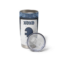 Personalized XOXO Valentine's Day Tumbler Cup Remaining Piece Old Denim Fabric Effect