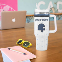 Personalized XOXO Valentine's Day Tumbler With Handle Remaining Piece Old Denim Fabric Effect