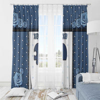 XOXO Valentine's Day Window Curtain Remaining Piece Old Denim Fabric Effect
