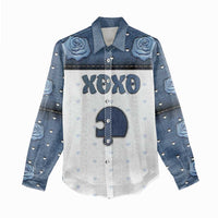 Personalized XOXO Valentine's Day Women Casual Shirt Remaining Piece Old Denim Fabric Effect
