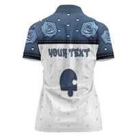 Personalized XOXO Valentine's Day Women Polo Shirt Remaining Piece Old Denim Fabric Effect