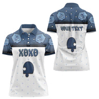 Personalized XOXO Valentine's Day Women Polo Shirt Remaining Piece Old Denim Fabric Effect