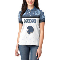 Personalized XOXO Valentine's Day Women Polo Shirt Remaining Piece Old Denim Fabric Effect