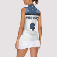 Personalized XOXO Valentine's Day Women Sleeveless Polo Shirt Remaining Piece Old Denim Fabric Effect
