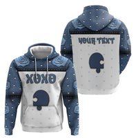 Personalized XOXO Valentine's Day Zip Hoodie Remaining Piece Old Denim Fabric Effect