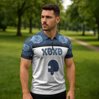 Personalized XOXO Valentine's Day Zipper Polo Shirt Remaining Piece Old Denim Fabric Effect