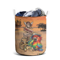 Drunken Pirate Parrot Laundry Basket Tropical Vibe